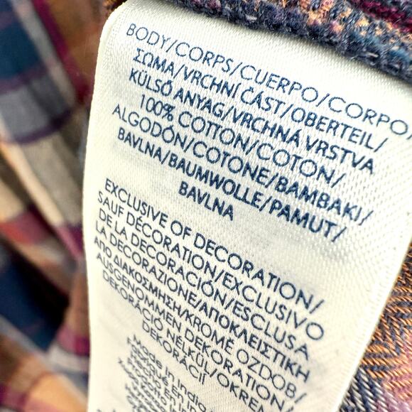 Ralph Lauren Chaps Sz XL Blue Fall Winter Harvest Long Sleeve Blouse Shirt Top - Picture 7 of 8